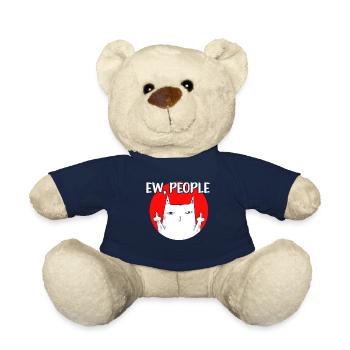 Ew People Cat Lustige Vintage Anti -soziale - Teddy - French Navy - Vorne