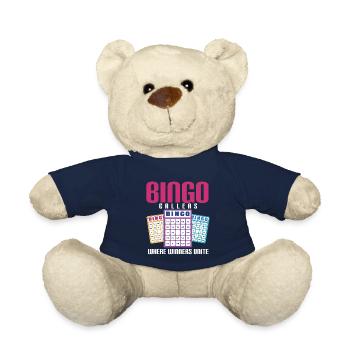 Bingo Caller Bingo Player Gambling Lottery - Teddy Bear - french navy - Front