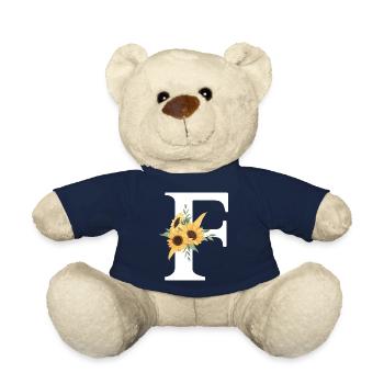 Buchstabe f Blumen-Sonnenblume - Teddy - French Navy - Vorne