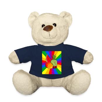Regenbogen Sommer Früchte Obst Vegetarisch - Teddy - French Navy - Vorne