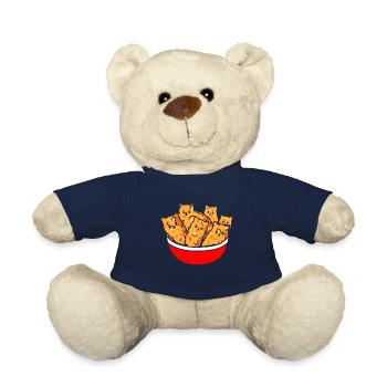 Kitten Nuggets Cute Fast Food Cat Food - Teddy Bear - french navy - Front
