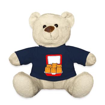 Kitten Nuggets Cute Fast Food Cat Food - Teddy Bear - french navy - Front