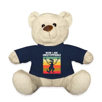 Rétro Maintenant je suis imparable Drôle T-Rex Dinosaure - Nounours - bleu marine - Devant