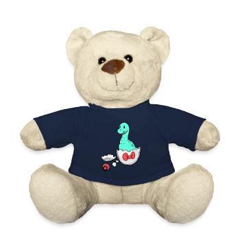 Dino Baby Geburt Schwangerschaft Eierschale - Teddy - French Navy - Vorne