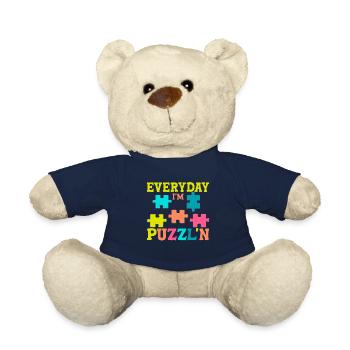 Jigsaw Puzzle Piece Puzzle Lover - Teddy Bear - french navy - Front