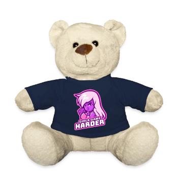 Girls Game Harder - Teddy Bear - french navy - Front