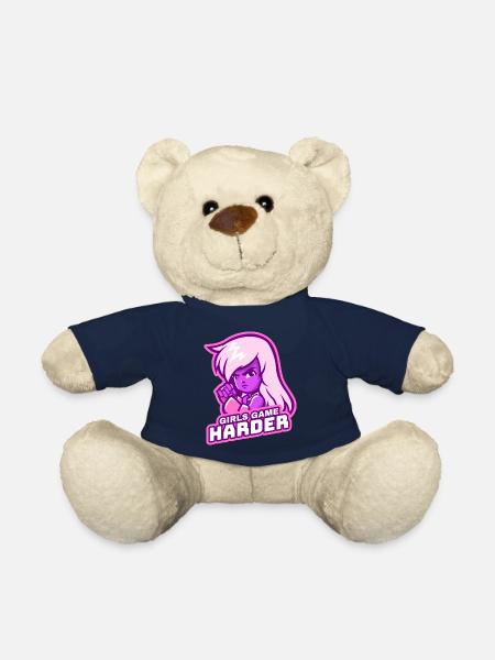 Girls Game Harder - Teddy Bear - french navy