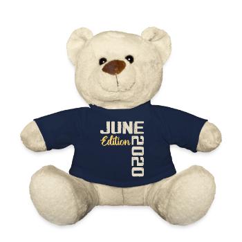 Born in June 2020 Gift June 2020 Birthday - Teddy Bear - french navy - Front