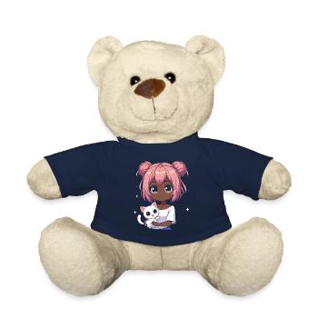 Anime African American Afro Anime Merch Zeug - Teddy - French Navy - Vorne