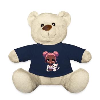 Anime Afro-américain Afro Anime Merch Stuff - Nounours - bleu marine - Devant