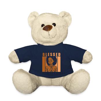 African American Christ Jesus Black Women - Teddy Bear - french navy - Front