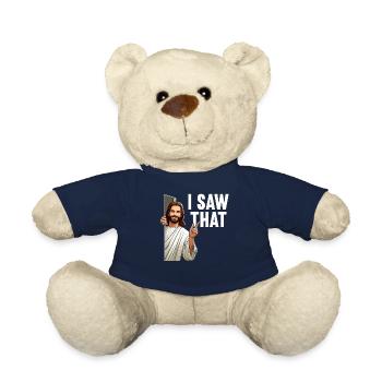 J’ai vu Jésus Mème Drôle Chrétien - Nounours - bleu marine - Devant