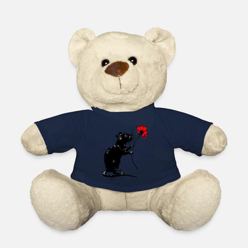 Rat avec fleur - Nounours - bleu marine