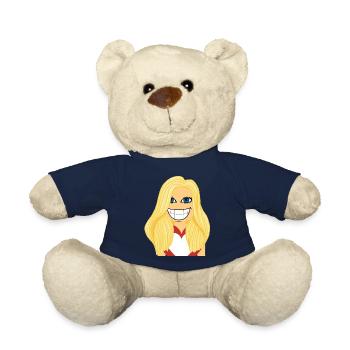 Blonde woman in love - Teddy Bear - french navy - Front