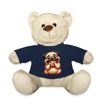 Cute Pug Dog with Cookie Candy Cookie - Teddy Bear - french navy - Front