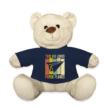 Paper Airplane Origami Paper Airplane Master - Teddy Bear - french navy - Front