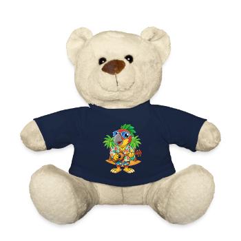 Lustige Papageien-Cartoon-Sommer-Strand-Sonnenbrille - Teddy - French Navy - Vorne