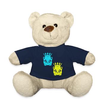 Katze Katzen Retro 80 Vintage 90er - Teddy - French Navy - Vorne