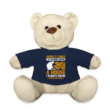 Funny House Demolition Day Demolition House Action - Teddy Bear - french navy - Front