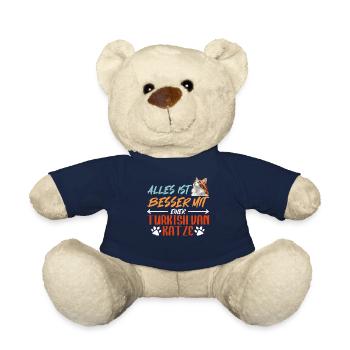 Katzenbesitzer ALLES IST BESSER MIT EINER TURKISH - Teddy - French Navy - Vorne