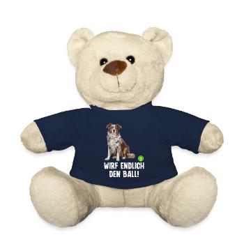Australian Shepherd FINALLY THROW THE BALL! - Teddy Bear - french navy - Front