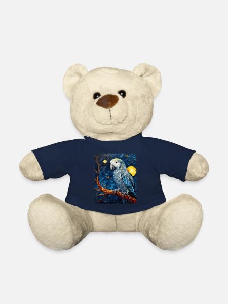 Afrikanischer Graupapagei Vogel Sternennacht Gemäl - Teddy - French Navy