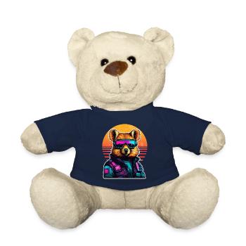 Quokka with hamster cheeks in the sunset - Teddy Bear - french navy - Front
