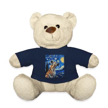 Hyena African Animal Starry Night Painting - Teddy Bear - french navy - Front