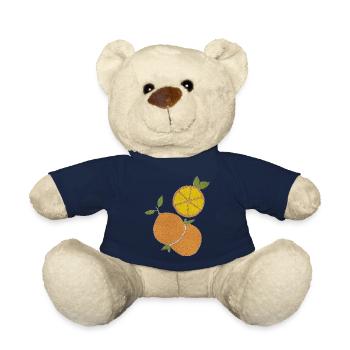 Orange Fabric - Teddy Bear - french navy - Front