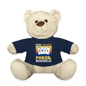 Poker Players EAT SLEEP POKER REPLAY - Teddy Bear - french navy - Front