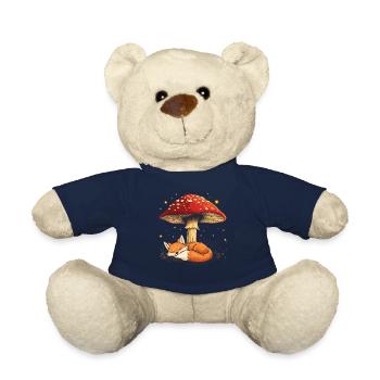 Cottagecore Aesthetic Sleeping Fox Mushroom Witchy - Teddy Bear - french navy - Front