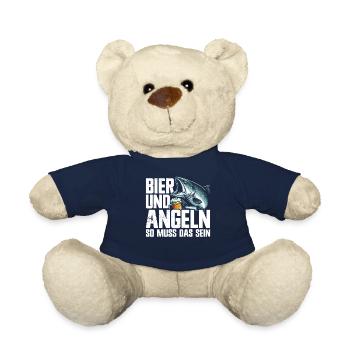 Fishing and Beer Fun Fishing Hobby - Teddy Bear - french navy - Front