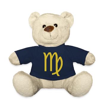 Sternzeichen Jungfrau, exklusives T-Shirt Design - Teddy - French Navy - Vorne