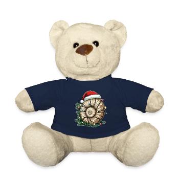 Lustige Ammoniten Fossil Weihnachtsmütze Xmas - Teddy - French Navy - Vorne