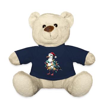 Seemöwe Möwe Seevogel Weihnachtsmütze Xmas - Teddy - French Navy - Vorne