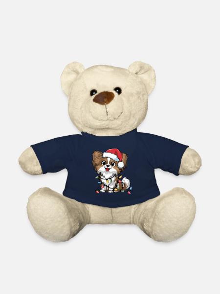 Papillon Lumières de Noël Noël Chiens Cadeaux - Nounours - bleu marine