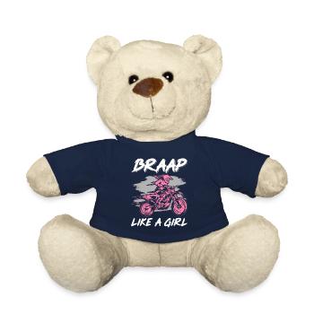 Lustiges Dirt Bike Girl Biker Offroad Motorrad Bra - Teddy - French Navy - Vorne