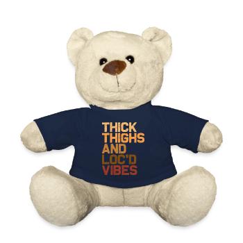 Thick Thighs Loc'd Vibes Melanin Brown Skin - Teddy Bear - french navy - Front