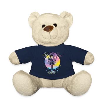 Microphone Poetry Slam Podcast Singer - Teddy Bear - french navy - Front
