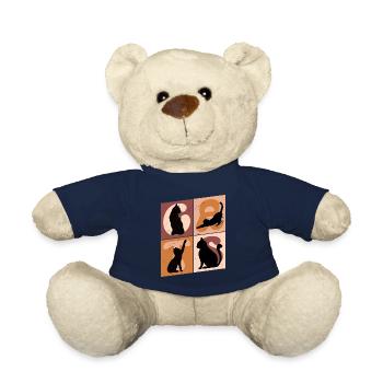 Chaton Chaton Chaton Kitty Silhouette Art - Nounours - bleu marine - Devant