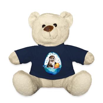 Otter Easter Watercolor - Teddy Bear - french navy - Front