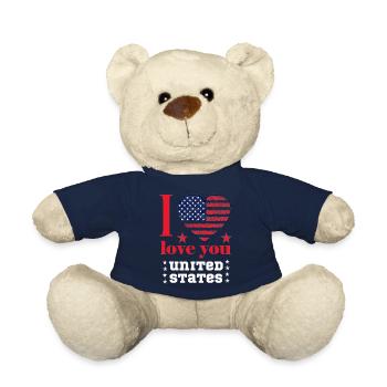 T-shirt I LOVE YOU UNITED STATES 2025 - Nounours - bleu marine - Devant