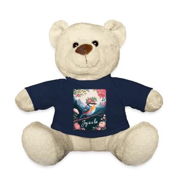 Floral Bird Joy Is a Lie Aesthetic Humor Design - Teddy Bear - french navy - Front