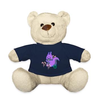 Squirrel Spring Flowers Gardening Flowers - Teddy Bear - french navy - Front