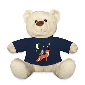 Eule Fuchs Guten Nacht Kinder Kind Baby - Teddy - French Navy - Vorne