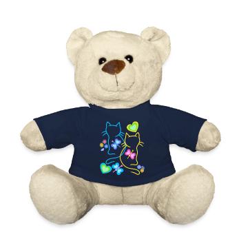 Chat Chats Chaton Enfants Enfant Bébé Printemps - Nounours - bleu marine - Devant