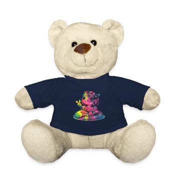 Signe de la paix Teinture Hippie Grenouille des années 60 - Nounours - bleu marine - Devant