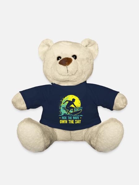 Surfer Ride the Wave – Own the Day Spruch - Teddy - French Navy