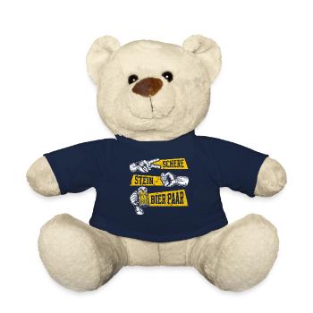 Scissors Stone Beer Couple Beer Lovers Beer Drinkers - Teddy Bear - french navy - Front