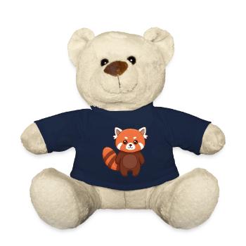 Dessin animé animalier panda roux - Nounours - bleu marine - Devant